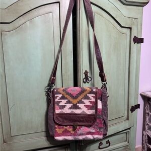 Myra Bag Pink and Brown Crossbody